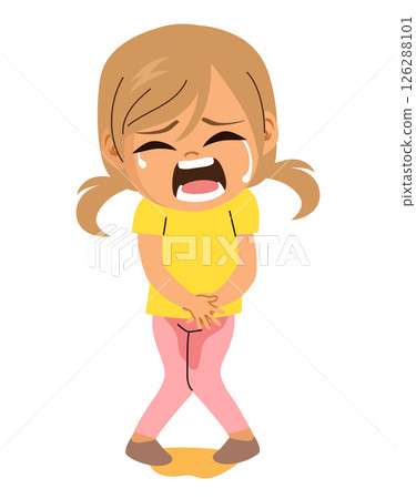 Baby Pee Accident Potty Training Regression Cartoon Vector Illustration 126288101
