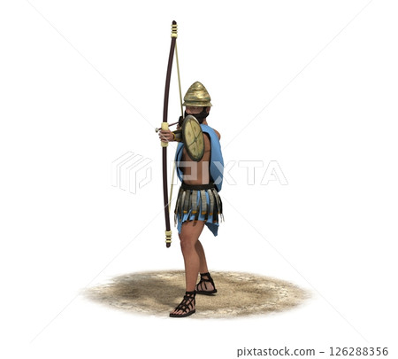 warrior character, 3D rendering, illustration, cg 126288356
