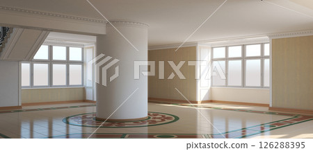 residential interior visualization, 3D illustration, cg residential interior visualization, 3D illustration, cg 126288395