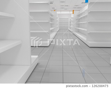 commercial premises, shop, interior visualization, 3D illustration commercial premises, shop, interior visualization, 3D illustration 126288473