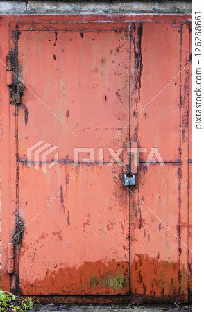 old warehouse door, hangar old warehouse door, hangar 126288661