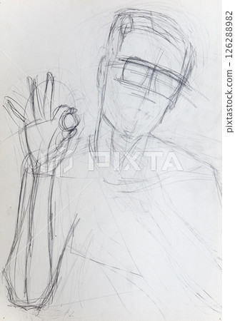 pencil drawing illustration, portrait, sketch 126288982