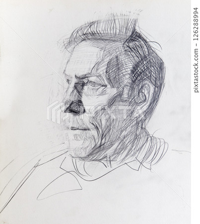 pencil drawing illustration, portrait, sketch 126288994