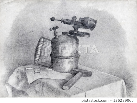 still life, pencil drawing illustration, sketch 126289063