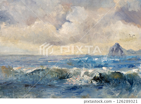 landscape, oil painting, handmade drawing 126289321