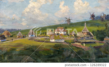 landscape, oil painting, handmade drawing landscape, oil painting, handmade drawing 126289322