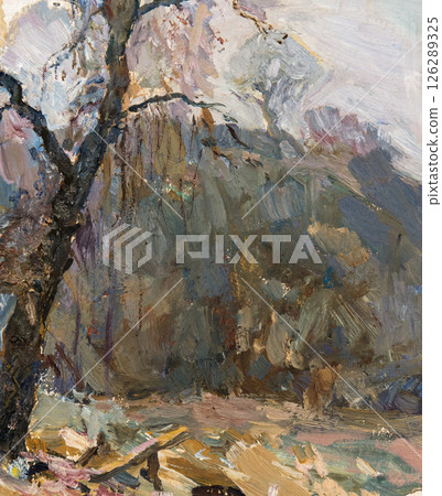 landscape, oil painting, handmade drawing landscape, oil painting, handmade drawing 126289325