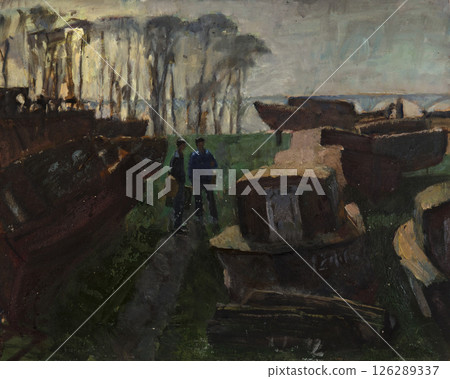 landscape, oil painting, handmade drawing 126289337