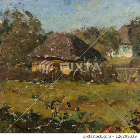 landscape, oil painting, handmade drawing landscape, oil painting, handmade drawing 126289339