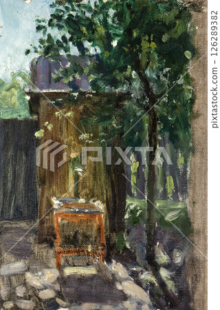 still life, oil painting, handmade drawing 126289382