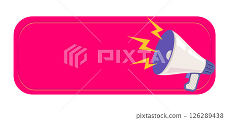 Vector banner of vintage megaphone for fake, breaking news or sale. Vector retro white megaphone with lightning on blue banner in retro style. Vector banner of vintage megaphone for fake, breaking news or sale. Vector retro white megaphone with lightning on blue banner in retro style. 126289438