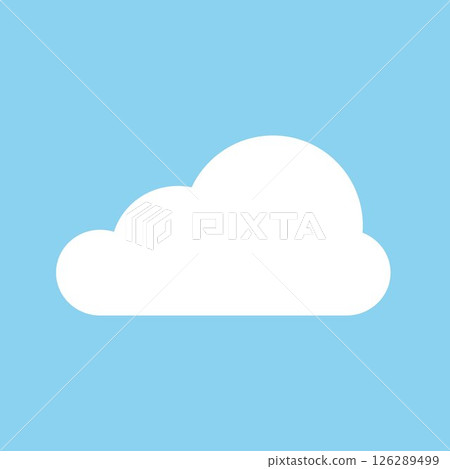 Abstract white cloud highlighted on a blue background. 126289499