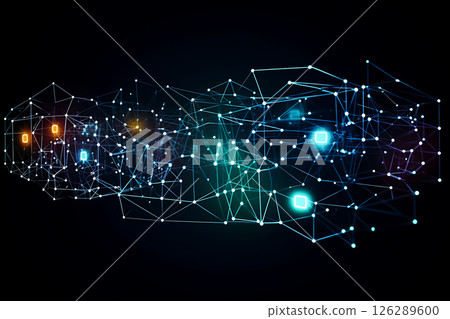 藍色數位網路背景 126289600