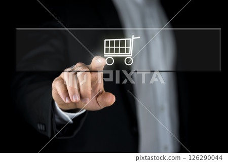 Shopping cart on a navigation bar Shopping cart on a navigation bar 126290044
