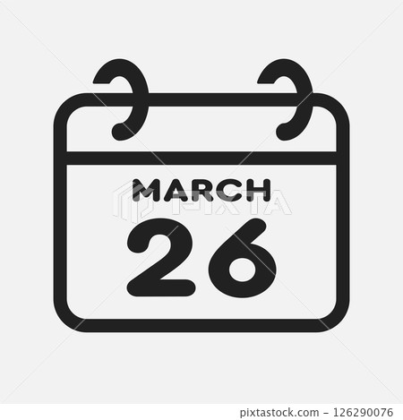 Icon page calendar day - 26 March 126290076