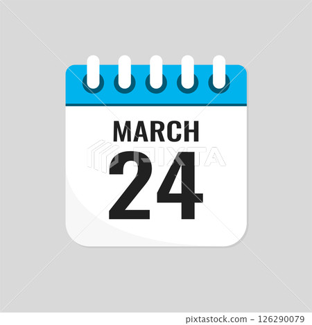 Icon page calendar day - 24 March Icon page calendar day - 24 March 126290079
