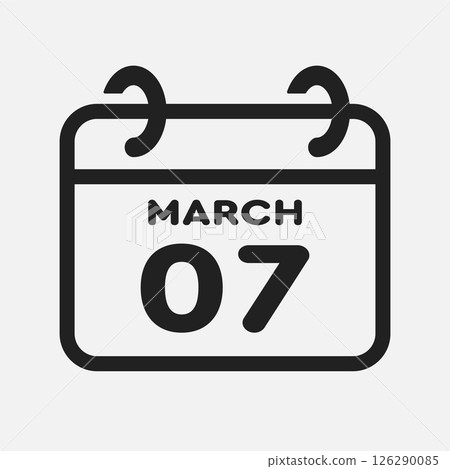 Icon page calendar day - 7 March Icon page calendar day - 7 March 126290085