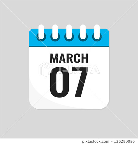 Icon page calendar day - 7 March 126290086