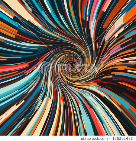 Abstract spiral art with a sense of speed and colorful swirling lines Abstract spiral art with a sense of speed and colorful swirling lines 126291458