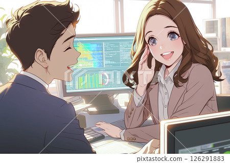 男女商人討論業務表現_圖 5 126291883