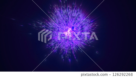 Vibrant purple and magenta light explosion in a dark background, symbolizing energy and creativity in digital design Vibrant purple and magenta light explosion in a dark background, symbolizing energy and creativity in digital design 126292268
