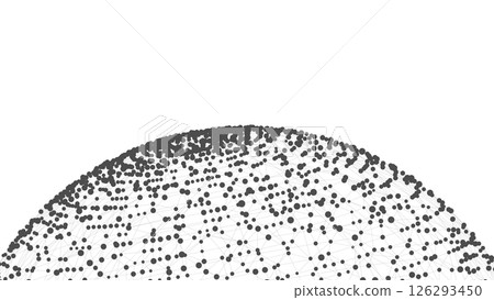 Technology background with copy space. Abstract sphere. Dots connected by lines. Minimalist mesh. Abstract polygonal shape. 126293450