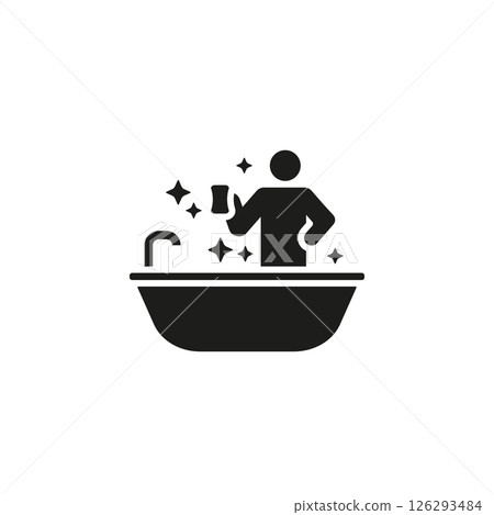 Bathtub Cleaning Icon 126293484