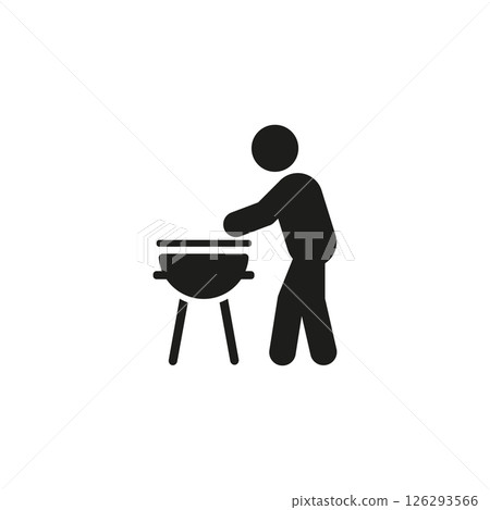 Man Grilling Icon Man Grilling Icon 126293566