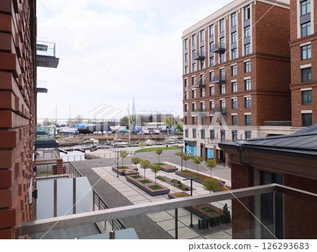 A Stunning Modern Urban Waterfront View from the Balcony That Captivates the Senses A Stunning Modern Urban Waterfront View from the Balcony That Captivates the Senses 126293683