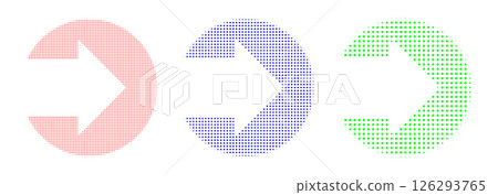 colorful arrows in halftone circle. Vector illustration 126293765