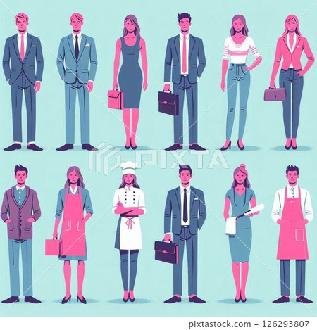 Business people blue background 126293807