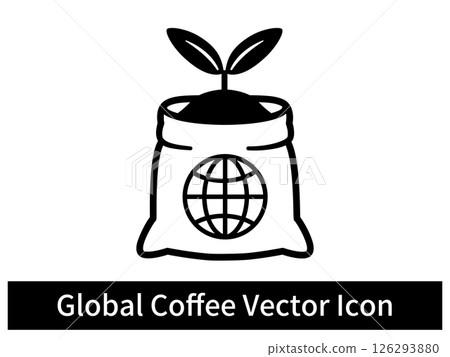 咖啡樹從麻袋裡探出頭來 126293880