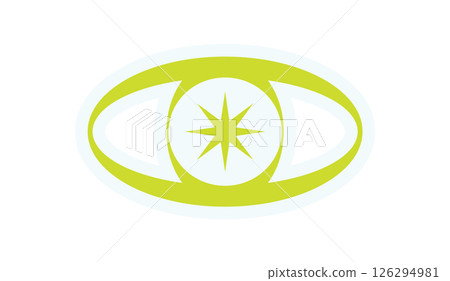 Bold Y2K abstract sticker. Modern retro icon with a star shape. This aesthetic design fits in various contexts, suitable for posters or decorations, capturing the essence of 90s style. 126294981