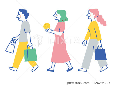 人們在市場享受購物樂趣_顏色 126295223