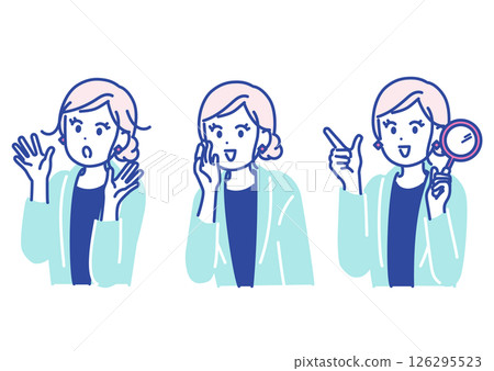Illustration material of a woman in various poses 126295523