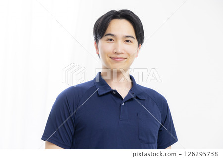 Men in polo shirts that make a guts pose Men in polo shirts that make a guts pose 126295738
