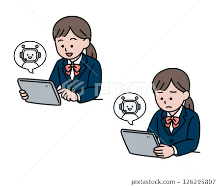 High school student studying on a tablet 126295807