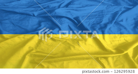 Ukraine Flag Wind Waving Close Up 126295928