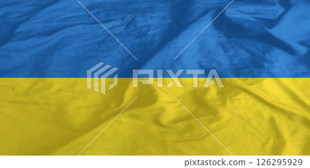 Ukraine Flag Wind Waving Close Up Ukraine Flag Wind Waving Close Up 126295929
