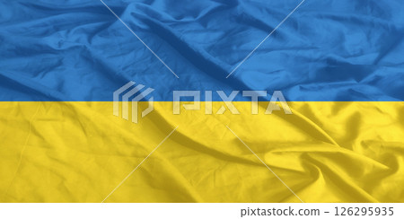 Ukraine Flag Wind Waving Close Up 126295935