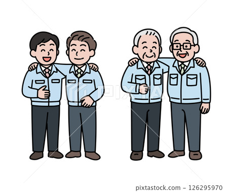 Factory workers gathering Factory workers gathering 126295970