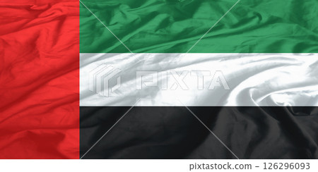 United Arab Emirates Flag Wind Waving Close Up 126296093