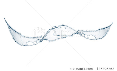 Abstract blue waves and splashes 3d illustration 126296262