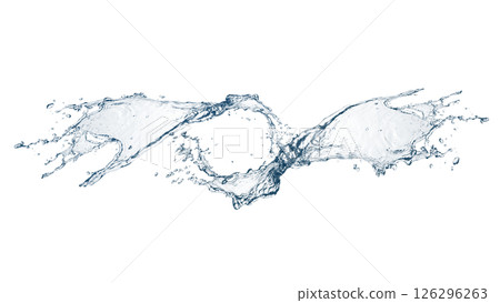 Abstract blue waves and splashes 3d illustration 126296263