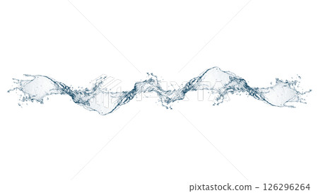 Abstract blue waves and splashes 3d illustration 126296264
