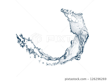 Abstract blue waves and splashes 3d illustration 126296269