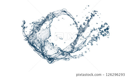 Abstract blue waves and splashes 3d illustration Abstract blue waves and splashes 3d illustration 126296293