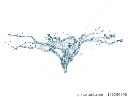 Abstract blue waves and splashes 3d illustration 126296296