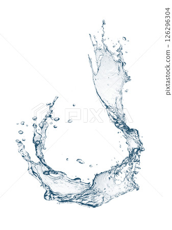 Abstract blue waves and splashes 3d illustration Abstract blue waves and splashes 3d illustration 126296304