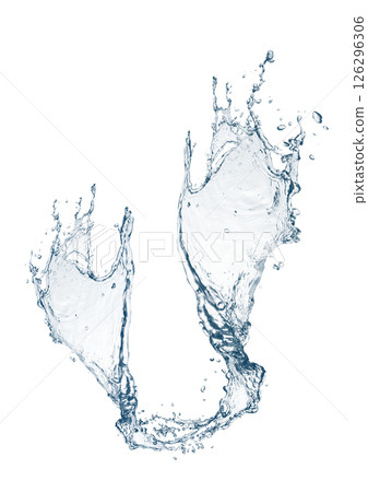 Abstract blue waves and splashes 3d illustration 126296306